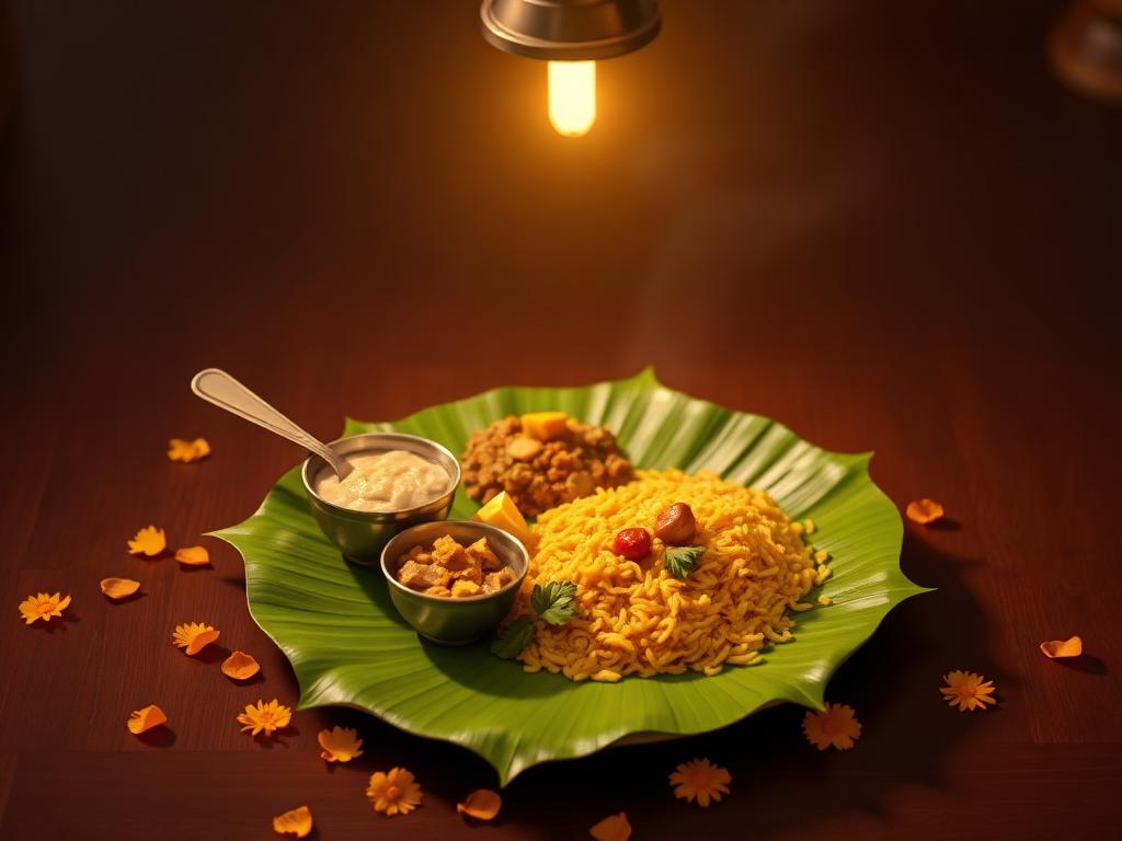 Bhog on banana leaf